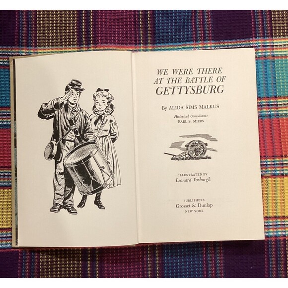 Vintage 1955 We Were At The Battle of Gettysburg Hardcover Book Grosset & Dunlap - Picture 6 of 13